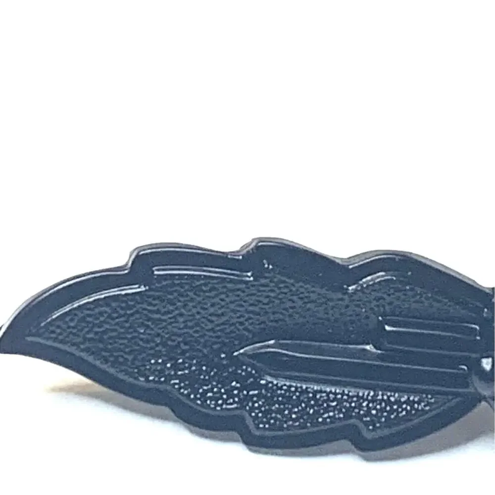 Vintage c.1950's Czechoslovakian Art Deco Style‎ Black Leaf Brooch